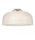 DeRuyter Flush Single Ceiling Pendant Adjustable E27 Polished Nickel Prismatic Glass-9