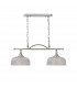 DeRuyter Semi Flush Ceiling Pendant Bar 2 Light Adjustable E27 Polished Nickel Prismatic Glass-4