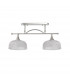 DeRuyter Semi Flush Ceiling Pendant Bar 2 Light Adjustable E27 Polished Nickel Prismatic Glass-6