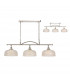 DeRuyter Semi Flush Ceiling Pendant Bar 3 Light Adjustable E27 Polished Nickel Prismatic Glass-1