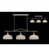 DeRuyter Semi Flush Ceiling Pendant Bar 3 Light Adjustable E27 Polished Nickel Prismatic Glass-3
