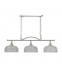 DeRuyter Semi Flush Ceiling Pendant Bar 3 Light Adjustable E27 Polished Nickel Prismatic Glass-4