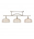 DeRuyter Semi Flush Ceiling Pendant Bar 3 Light Adjustable E27 Polished Nickel Prismatic Glass-5