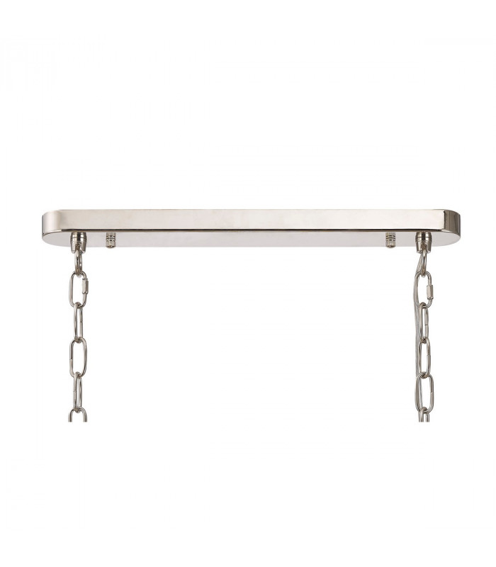 DeRuyter Semi Flush Ceiling Pendant Bar 3 Light Adjustable E27 Polished Nickel Prismatic Glass-9