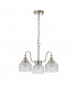 DeRuyter Semi Flush Ceiling Pendant 3 Light E27 Polished Nickel Prismatic Glass-4