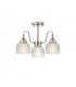 DeRuyter Semi Flush Ceiling Pendant 3 Light E27 Polished Nickel Prismatic Glass-5