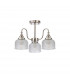 DeRuyter Semi Flush Ceiling Pendant 3 Light E27 Polished Nickel Prismatic Glass-6