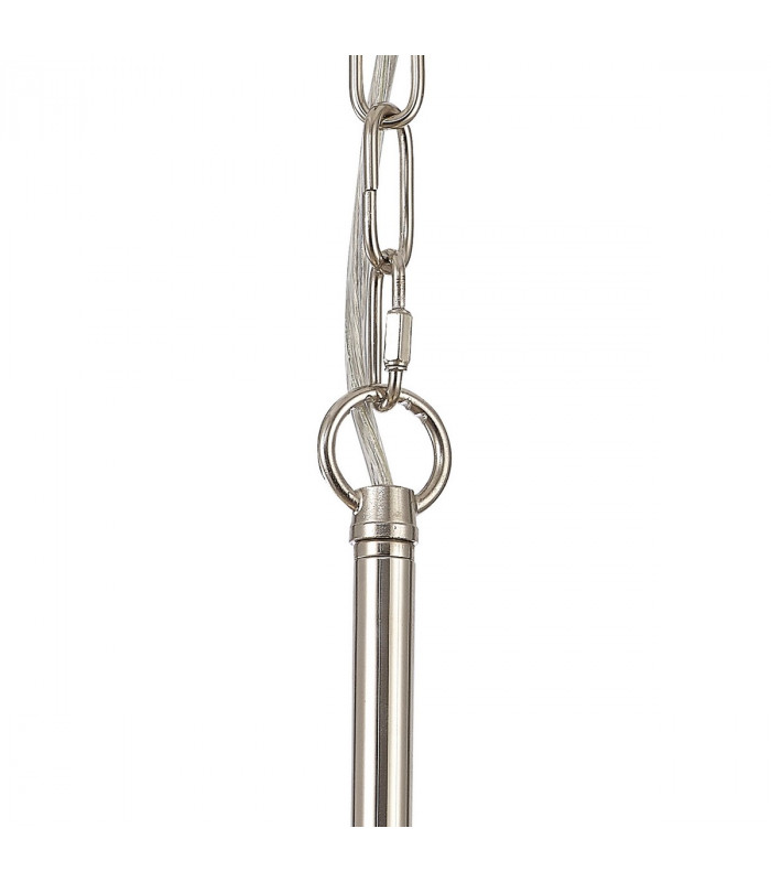 DeRuyter Semi Flush Ceiling Pendant 3 Light E27 Polished Nickel Prismatic Glass-8