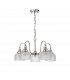 DeRuyter Semi Flush Ceiling Pendant 5 Light E27 Polished Nickel Prismatic Glass-4
