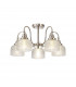 DeRuyter Semi Flush Ceiling Pendant 5 Light E27 Polished Nickel Prismatic Glass-5