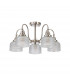 DeRuyter Semi Flush Ceiling Pendant 5 Light E27 Polished Nickel Prismatic Glass-6