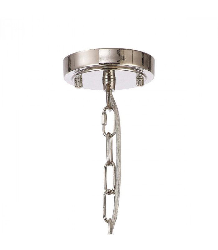 DeRuyter Semi Flush Ceiling Pendant 5 Light E27 Polished Nickel Prismatic Glass-7