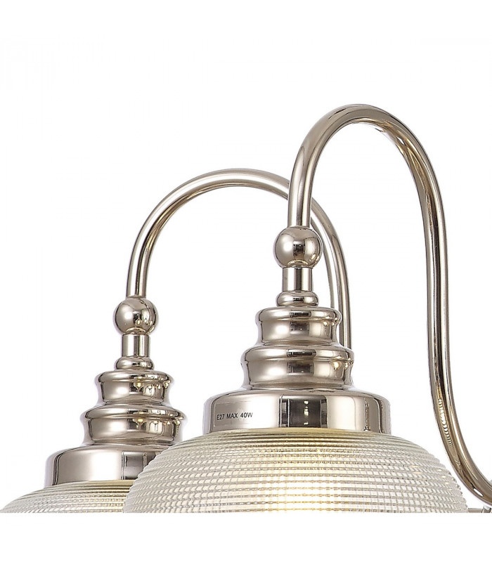 DeRuyter Semi Flush Ceiling Pendant 5 Light E27 Polished Nickel Prismatic Glass-8
