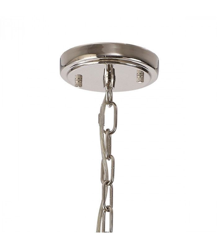 DeRuyter Semi Flush Ceiling Pendant 8 Light E27 Polished Nickel Prismatic Glass-8