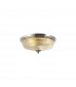 DeRuyter 2 Light E27 Flush Ceiling Lamp Polished Nickel Prismatic Glass-1