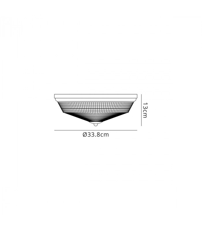 DeRuyter 2 Light E27 Flush Ceiling Lamp Polished Nickel Prismatic Glass-2