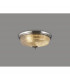 DeRuyter 2 Light E27 Flush Ceiling Lamp Polished Nickel Prismatic Glass-9
