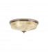 DeRuyter 3 Light E27 Flush Ceiling Lamp Polished Nickel Prismatic Glass-1