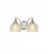 DeRuyter Switched Wall Lamp 2 Light E27 Polished Nickel Prismatic Glass-1