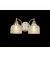 DeRuyter Switched Wall Lamp 2 Light E27 Polished Nickel Prismatic Glass-3