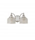DeRuyter Switched Wall Lamp 2 Light E27 Polished Nickel Prismatic Glass-4