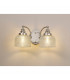 DeRuyter Switched Wall Lamp 2 Light E27 Polished Nickel Prismatic Glass-9