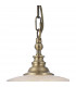 DeRuyter Flush Single Ceiling Pendant Adjustable E27 Antique Brass Prismatic Glass-8
