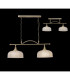 DeRuyter Semi Flush Ceiling Pendant Bar 2 Light Adjustable E27 Antique Brass Prismatic Glass-3