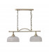 DeRuyter Semi Flush Ceiling Pendant Bar 2 Light Adjustable E27 Antique Brass Prismatic Glass-4