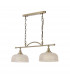 DeRuyter Semi Flush Ceiling Pendant Bar 2 Light Adjustable E27 Antique Brass Prismatic Glass-5