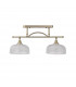 DeRuyter Semi Flush Ceiling Pendant Bar 2 Light Adjustable E27 Antique Brass Prismatic Glass-8