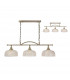 DeRuyter Semi Flush Ceiling Pendant Bar 3 Light Adjustable E27 Antique Brass Prismatic Glass-1