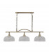 DeRuyter Semi Flush Ceiling Pendant Bar 3 Light Adjustable E27 Antique Brass Prismatic Glass-4