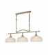 DeRuyter Semi Flush Ceiling Pendant Bar 3 Light Adjustable E27 Antique Brass Prismatic Glass-5