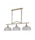 DeRuyter Semi Flush Ceiling Pendant Bar 3 Light Adjustable E27 Antique Brass Prismatic Glass-6