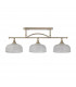 DeRuyter Semi Flush Ceiling Pendant Bar 3 Light Adjustable E27 Antique Brass Prismatic Glass-8