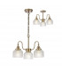 DeRuyter Semi Flush Ceiling Pendant 3 Light E27 Antique Brass Prismatic Glass-1