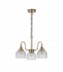 DeRuyter Semi Flush Ceiling Pendant 3 Light E27 Antique Brass Prismatic Glass-4
