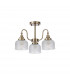 DeRuyter Semi Flush Ceiling Pendant 3 Light E27 Antique Brass Prismatic Glass-6