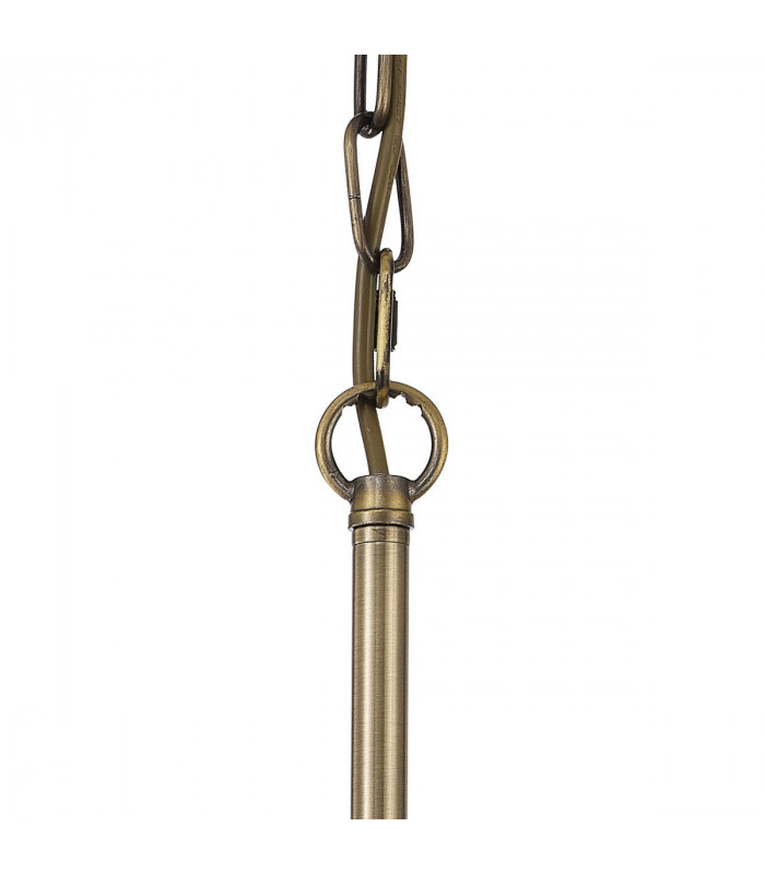 DeRuyter Semi Flush Ceiling Pendant 3 Light E27 Antique Brass Prismatic Glass-8