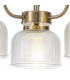 DeRuyter Semi Flush Ceiling Pendant 3 Light E27 Antique Brass Prismatic Glass-10