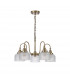 DeRuyter Semi Flush Ceiling Pendant 5 Light E27 Antique Brass Prismatic Glass-4