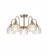 DeRuyter Semi Flush Ceiling Pendant 5 Light E27 Antique Brass Prismatic Glass-5