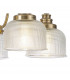DeRuyter Semi Flush Ceiling Pendant 5 Light E27 Antique Brass Prismatic Glass-10