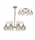 DeRuyter Semi Flush Ceiling Pendant 8 Light E27 Antique Brass Prismatic Glass-1