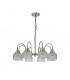 DeRuyter Semi Flush Ceiling Pendant 8 Light E27 Antique Brass Prismatic Glass-4