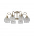 DeRuyter Semi Flush Ceiling Pendant 8 Light E27 Antique Brass Prismatic Glass-6
