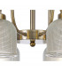 DeRuyter Semi Flush Ceiling Pendant 8 Light E27 Antique Brass Prismatic Glass-9
