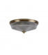 DeRuyter 3 Light E27 Flush Ceiling Lamp Antique Brass Prismatic Glass-4