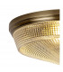 DeRuyter 3 Light E27 Flush Ceiling Lamp Antique Brass Prismatic Glass-5